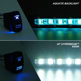 Xprite Aquatic Series 14" Single Row 60W LED Light Bar with Blue Backlight