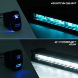 Xprite Aquatic Series 8" Single Row 30W LED Light Bar with Blue Backlight
