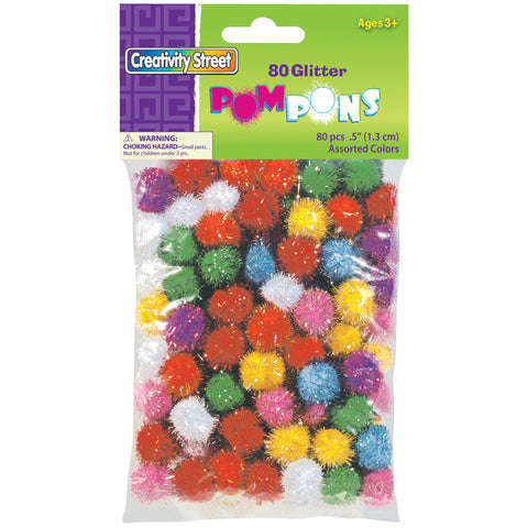 Glitter Pom-Pons Variety Pack 80/Pkg