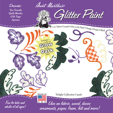 Aunt Martha's Glitter Paint Tubes 3oz 5/Pkg