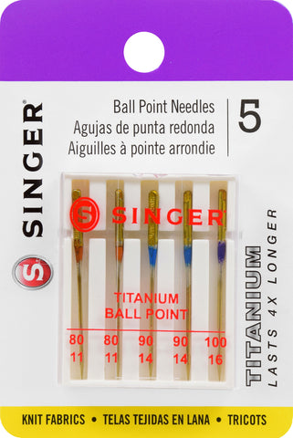 Singer Titanium Universal Ball Point Machine Needles