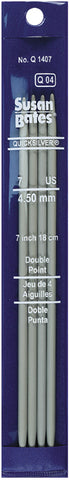 Quicksilver Double Point Knitting Needles 7" 4/Pkg