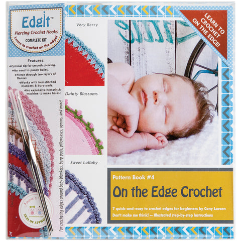 Ammees Babies Edgit Piercing Crochet Hook, Book &amp; Burp Cloth