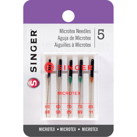 Singer Microtex Machine Needles Assorted Sizes 5/Pkg