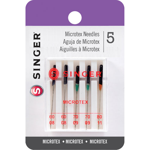 Singer Microtex Machine Needles Assorted Sizes 5/Pkg