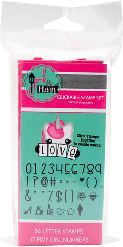 Pink & Main Curvy Girl Font Stamp Set 36pcs