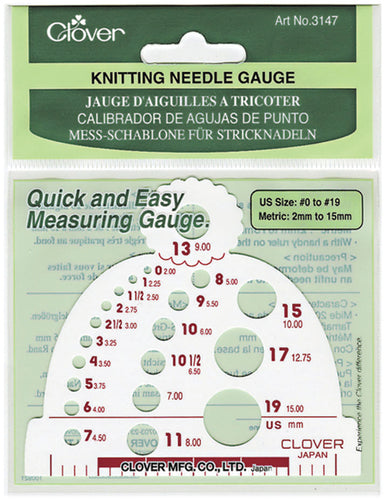 Clover Knitting Needle Gauge