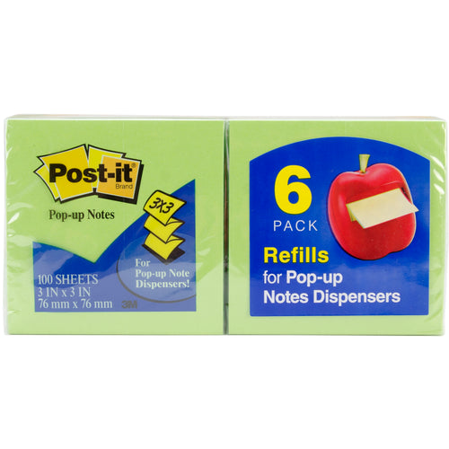 Post-It Pop-Up Note Refills 3"X3" 6/Pkg