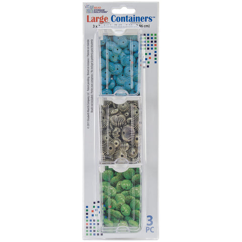 Elizabeth Ward's Large Containers 3"X2"X1.125" 3/Pkg