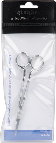 Gingher Double-Curved Machine Embroidery Scissors 6"