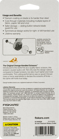 Fiskars Titanium Comfort Rotary Cutter 45mm
