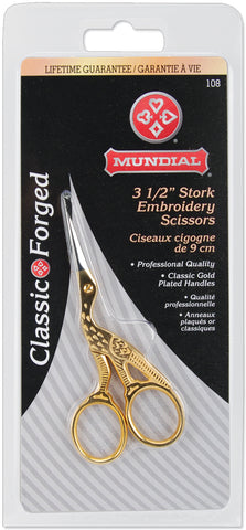 Mundial Classic Forged Stork Embroidery Scissors 3.5"
