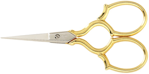 Gingher Gold-Handled Epaulette Embroidery Scissors 3.5"