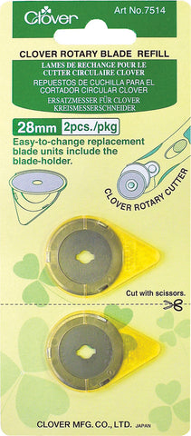 Clover Rotary Blade Refills 28mm 2/Pkg