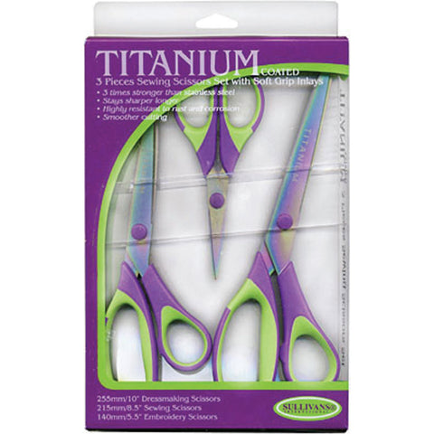Sullivans Titanium Scissors 3/Pkg