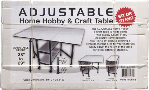 Sullivan's Home Hobby Adjustable Height Foldable Table
