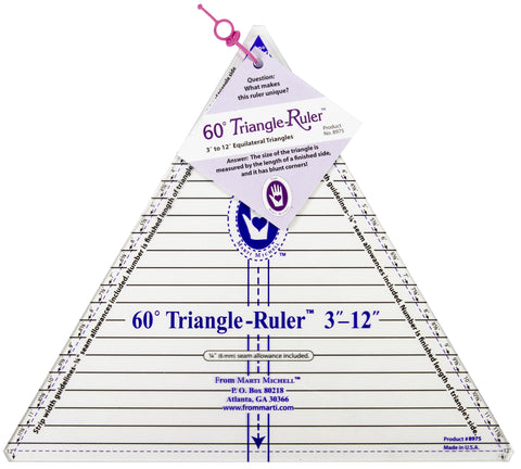 Marti Michell 12" 60 Degree Triangle Ruler