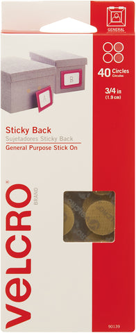 VELCRO(R) Brand Sticky Back Coins .75" 40/Pkg