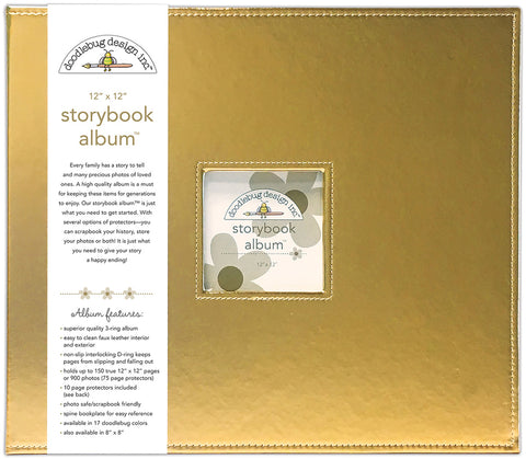 Doodlebug Storybook Metallic D-Ring Album 12"X12"