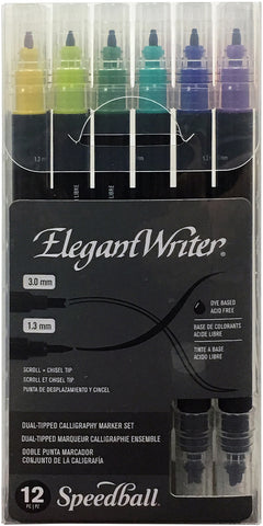Speedball Elegant Writer Calligraphy Dual Tip Marker Set 6/P