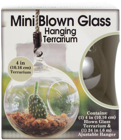 Mini Blown Glass Hanging Terrarium