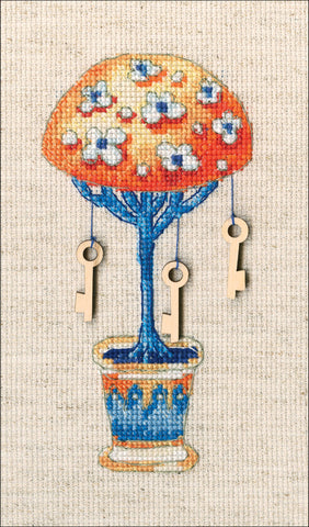 RTO Counted Cross Stitch Kit W/Plywood Form 2.36"X5.1"