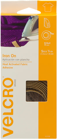 VELCRO(R) Brand Iron-On Fabric Tape .75"X5'
