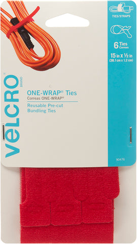 VELCRO(R) Brand ONE-WRAP(R) Thin Ties .5"X15" 6/Pkg