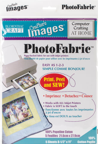 Crafter's Images Sew-In PhotoFabric 8.5"X11" 5/Pkg