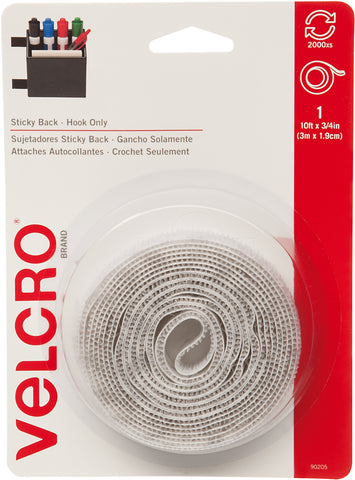 VELCRO(R) Brand Sticky Back Tape Hook Only .75"X10'