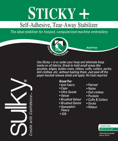 Sulky Sticky Self-Adhesive Tear-Away Stabilizer