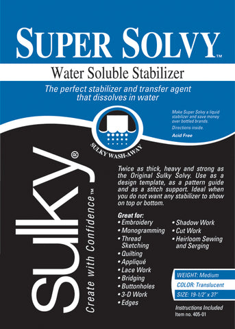 Sulky Super Solvy Water-Soluble Stabilizer