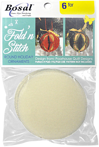 Bosal Fold'n Stitch Holiday Ornaments 6/Pkg
