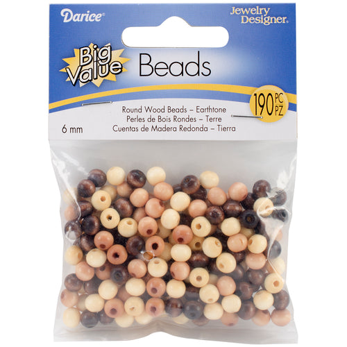 Round Wood Beads 6mm 190/Pkg