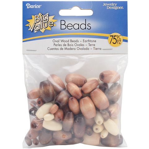 Wood Beads Assorted 75/Pkg