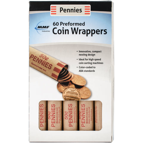 Nested Preformed Coin Wrappers 60/Pkg