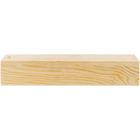 Wood Pencil Box W/Sliding Lid