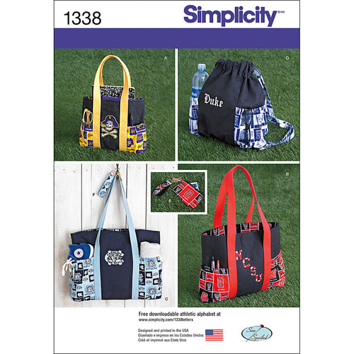 Simplicity Sew Spoiled Tote Bag Backpack Changing Purse