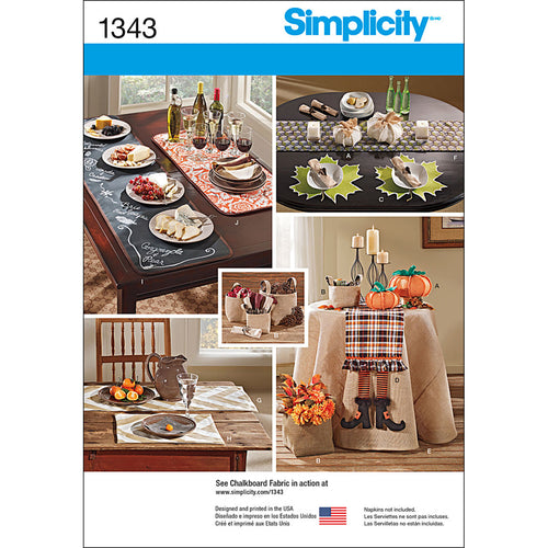 Simplicity Table Accessories Pumpkins & Fabric Baskets