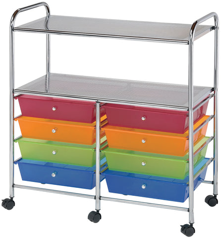 Alvin Rolling Double Storage Cart W/8 Drawers