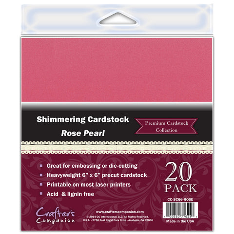 Crafter's Companion Shimmering Cardstock 6"X6" 20/Pkg