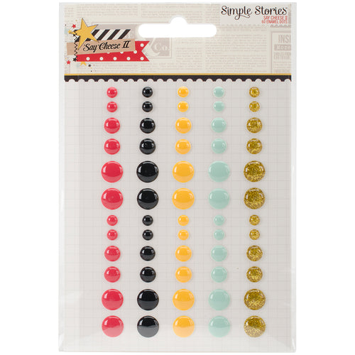 Say Cheese II Enamel Dots Embellishments 60/Pkg