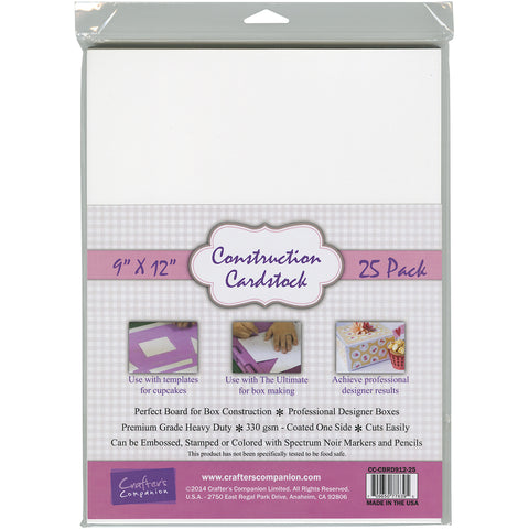 Crafter's Companion Construction Cardstock 9"X12" 25/Pkg