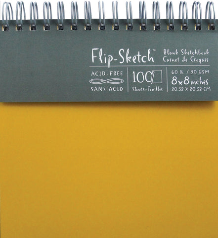 Flip-Sketch Blank Spiral Sketch Book 8"X8"