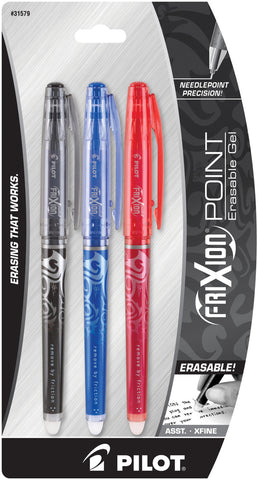Pilot FriXion Extra Fine Point Erasable Gel Pens 3/Pkg