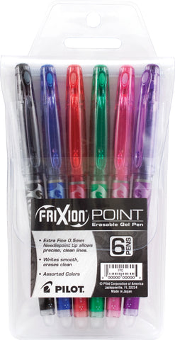 Pilot FriXion Extra Fine Point Erasable Gel Pens 6/Pkg