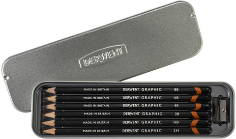 Derwent Graphic Pencil Set W/Tin 7/Pkg