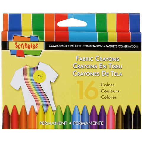 Scribbles Fabric Crayons 16/Pkg
