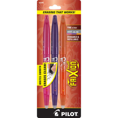 Pilot FriXion Fine Point Erasable Gel Pens 3/Pkg