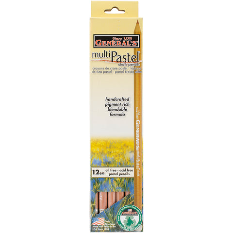 General Pencil MultiPastel (R) Chalk Pencil 12/Pkg